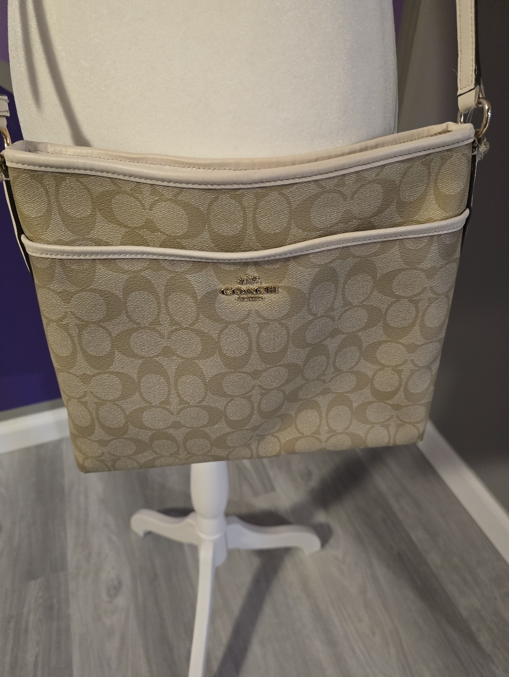 Coach Tan Signature File Crossbody Bag